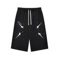 AERIXN Star Series — Relaxed Drawstring Three-Quarter Sweatpants (White Stars)