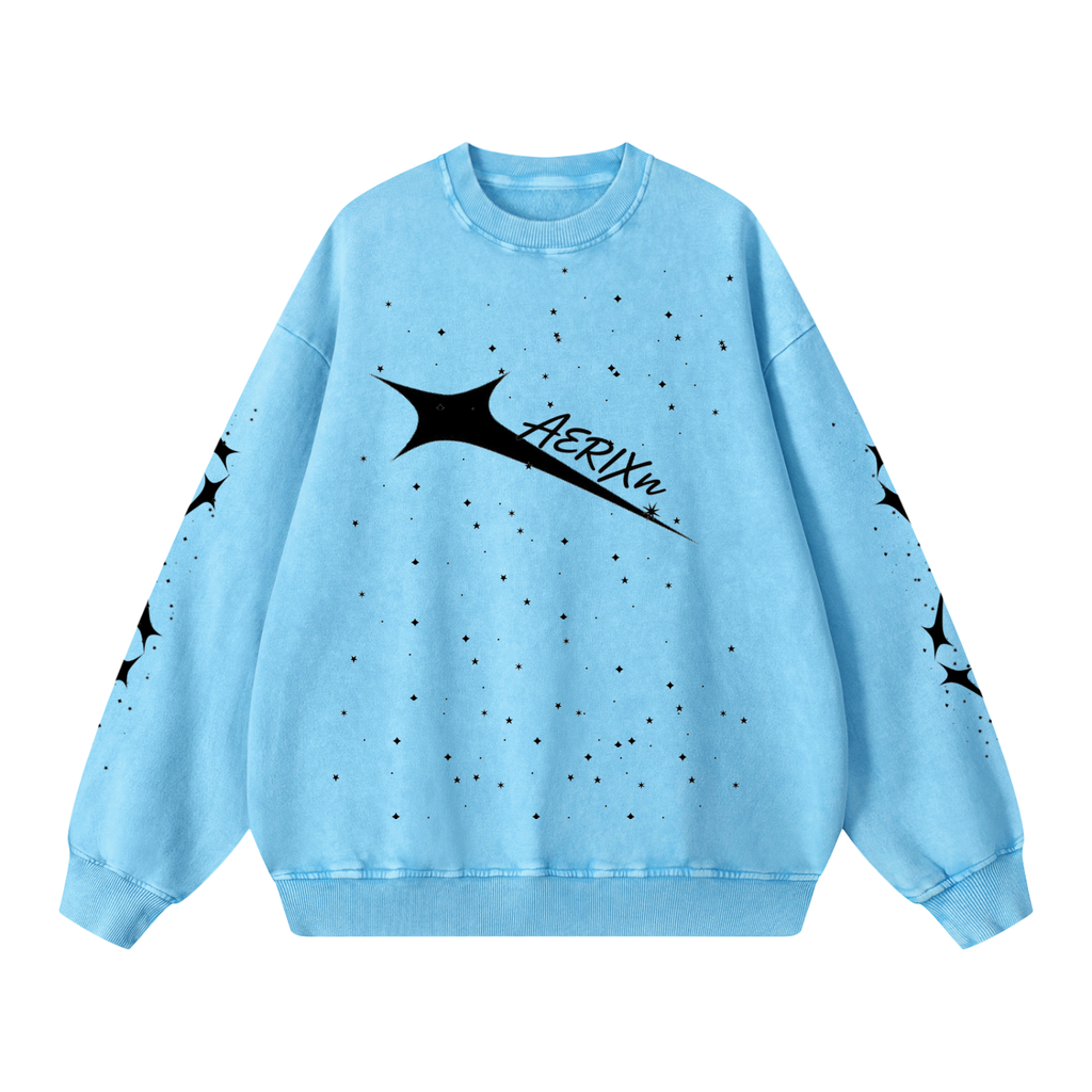 AERIXN Star Series — Snow Washed Oversized Sweatshirt