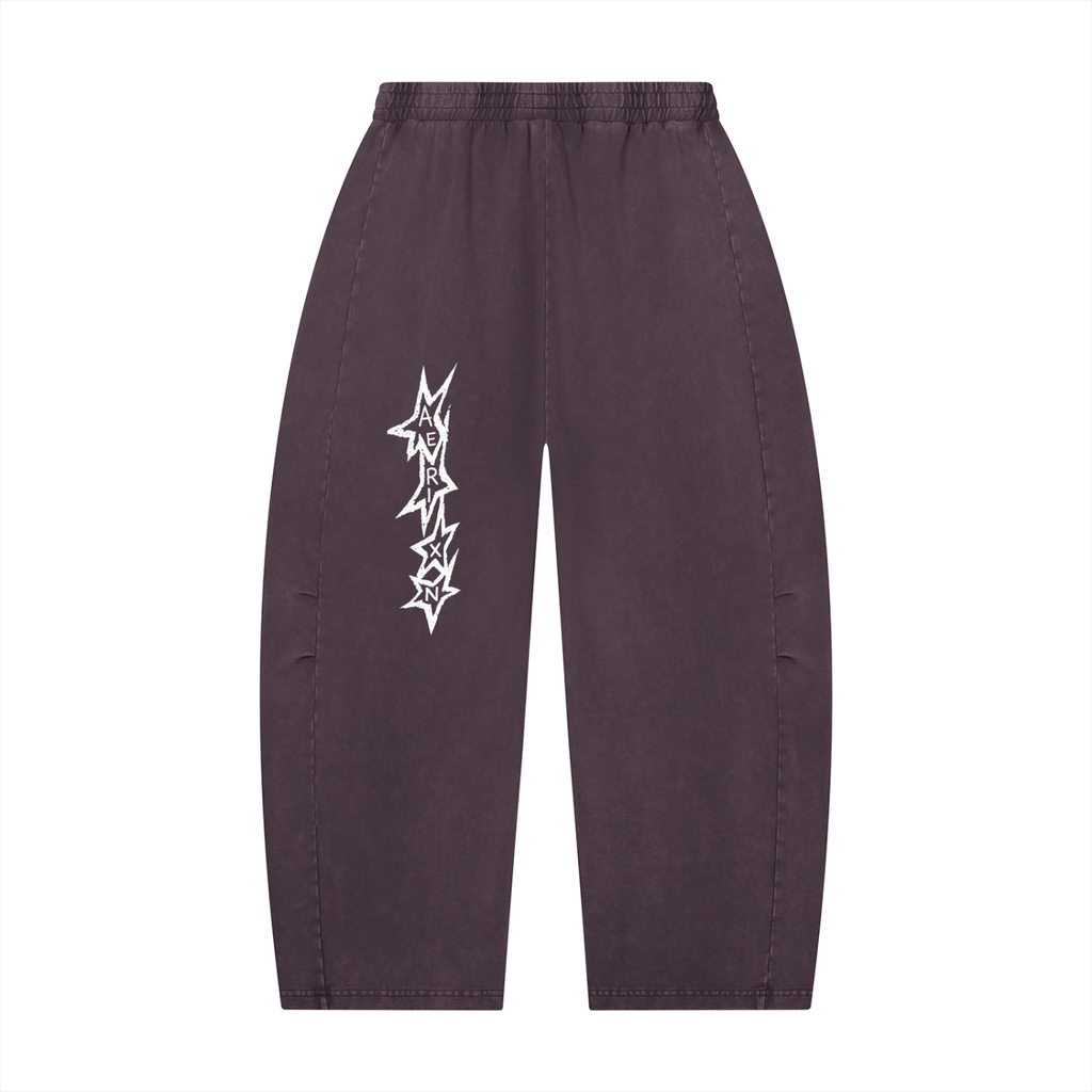 AERIXN Star Series — Mineral Wash Barrel Leg Pants (White Stars)
