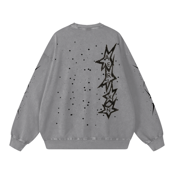 AERIXN Star Series — Snow Washed Oversized Sweatshirt