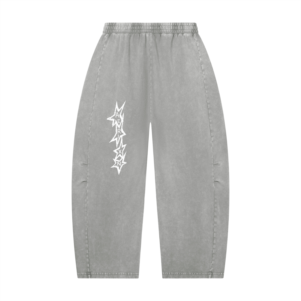 AERIXN Star Series — Mineral Wash Barrel Leg Pants (White Stars)