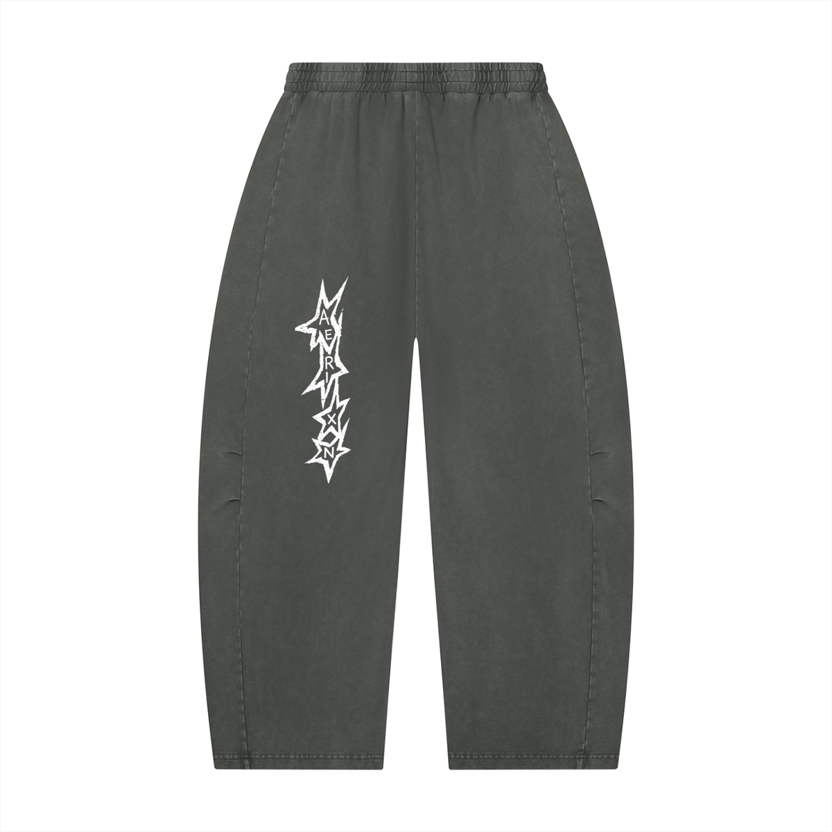 AERIXN Star Series — Mineral Wash Barrel Leg Pants (White Stars)