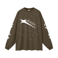 AERIXN Star Series — Oversized Unisex Long Sleeve T-Shirt(White Stars)