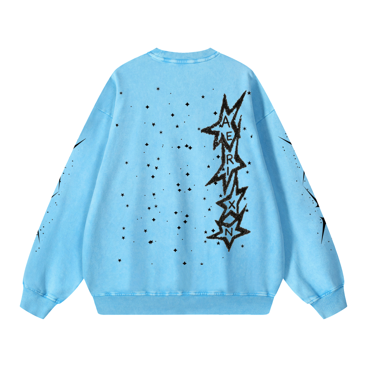 AERIXN Star Series — Snow Washed Oversized Sweatshirt