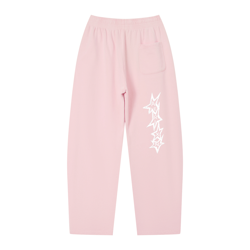 AERIXN Star Series — Vintage Wash Loose Sweatpants (White Stars)