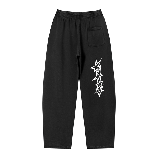 AERIXN Star Series — Vintage Wash Loose Sweatpants (White Stars)