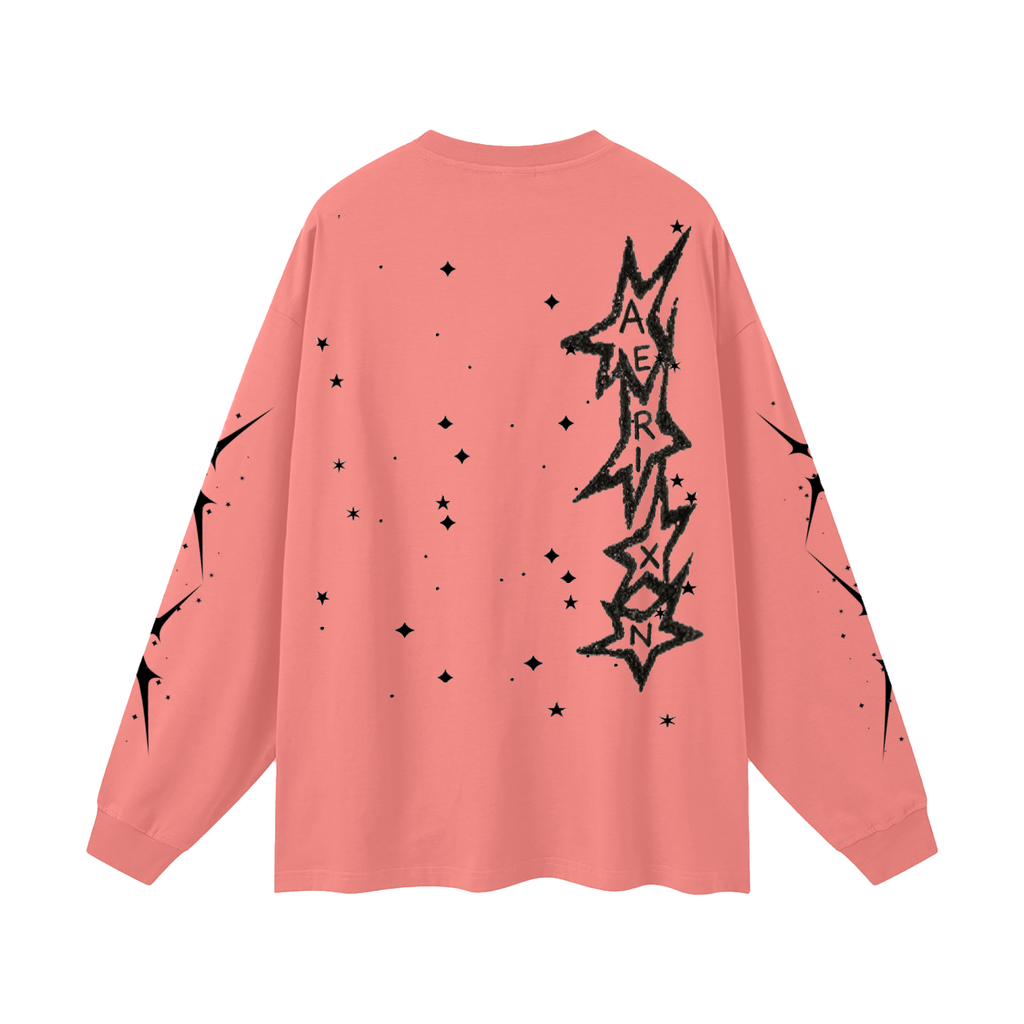 AERIXN Star Series — Oversized Unisex Long Sleeve T-Shirt(Black Stars)