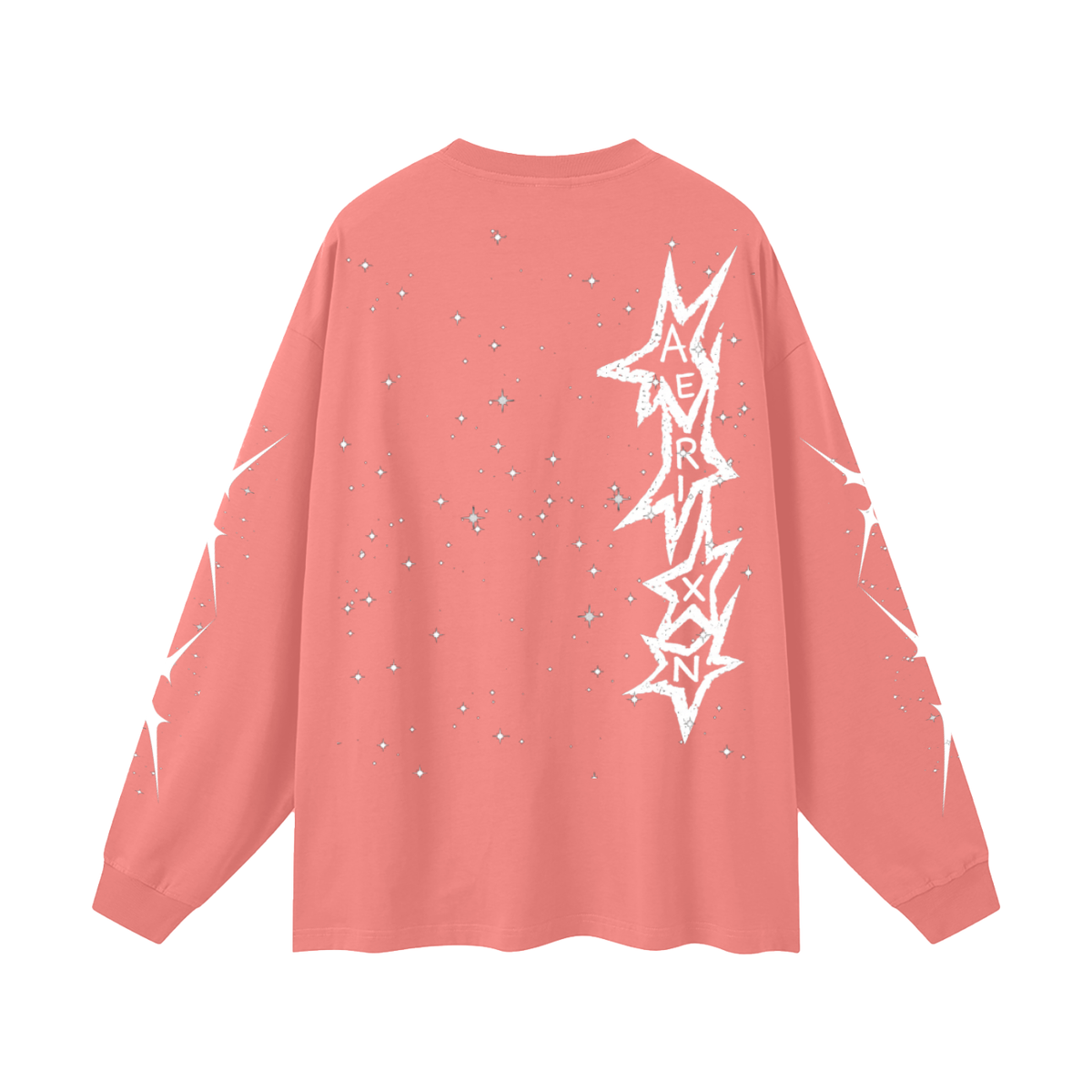 AERIXN Star Series — Oversized Unisex Long Sleeve T-Shirt(White Stars)