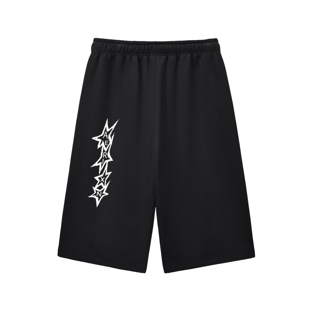AERIXN Star Series — Relaxed Drawstring Three-Quarter Sweatpants (White Stars)