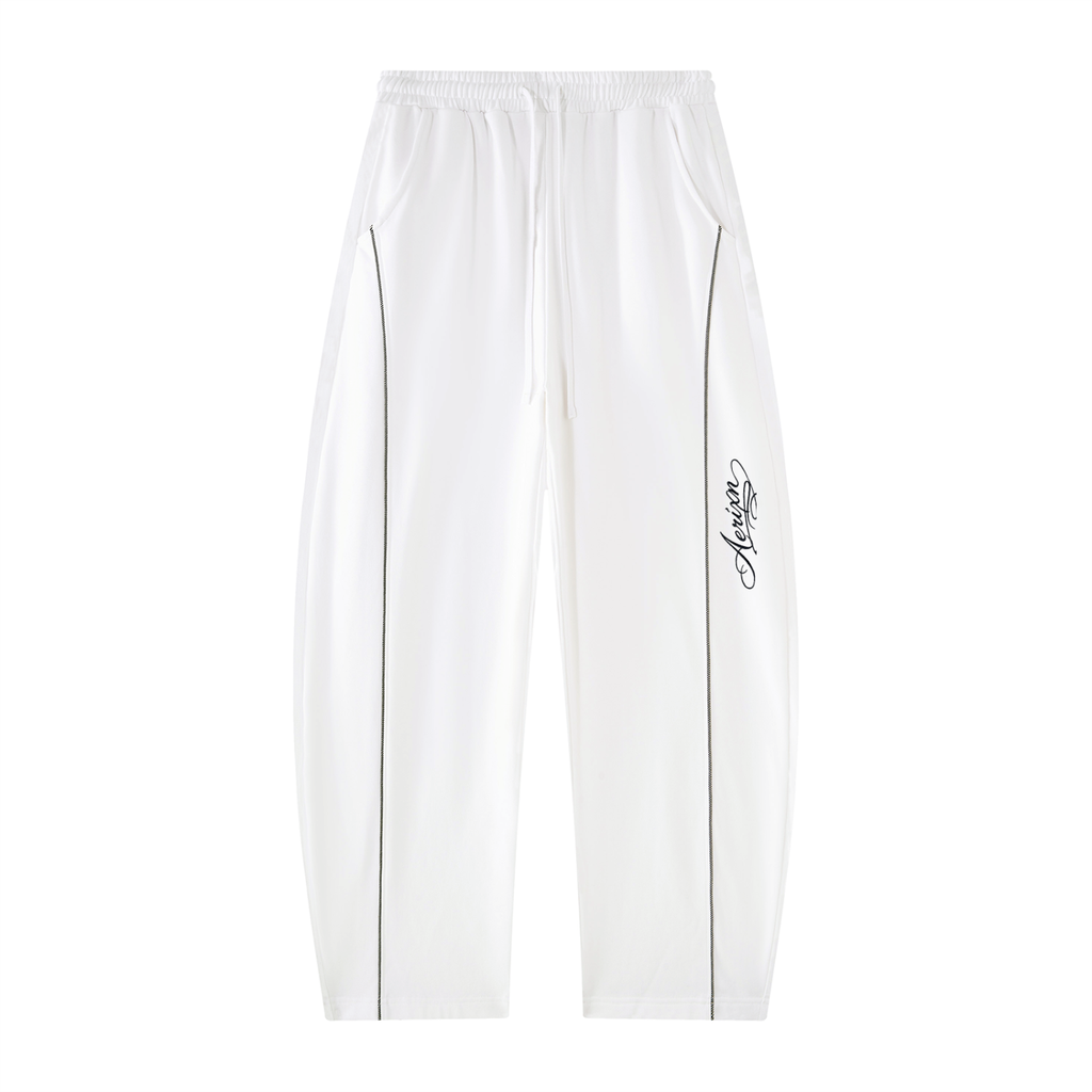 AERIXN Heavyweight Barrel Leg Sweatpants — Signature Detail