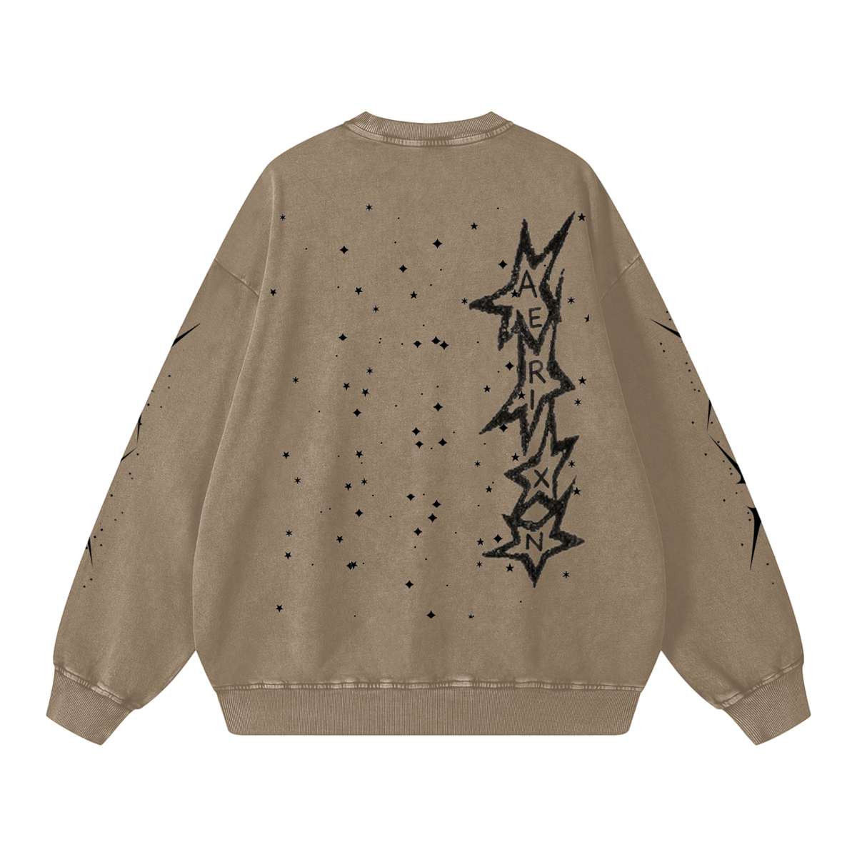 AERIXN Star Series — Snow Washed Oversized Sweatshirt