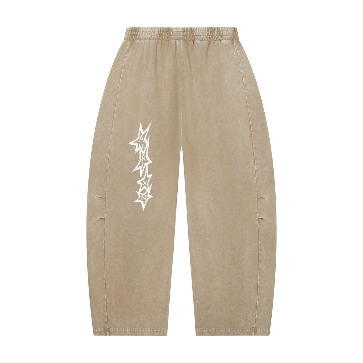 AERIXN Star Series — Mineral Wash Barrel Leg Pants (White Stars)