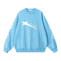 AERIXN Star Series — Snow Washed Oversized Sweatshirt (White Stars)