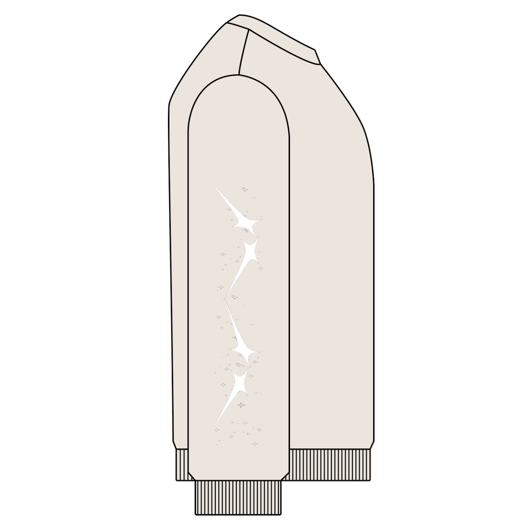 AERIXN Star Series — Snow Washed Oversized Sweatshirt (White Stars)