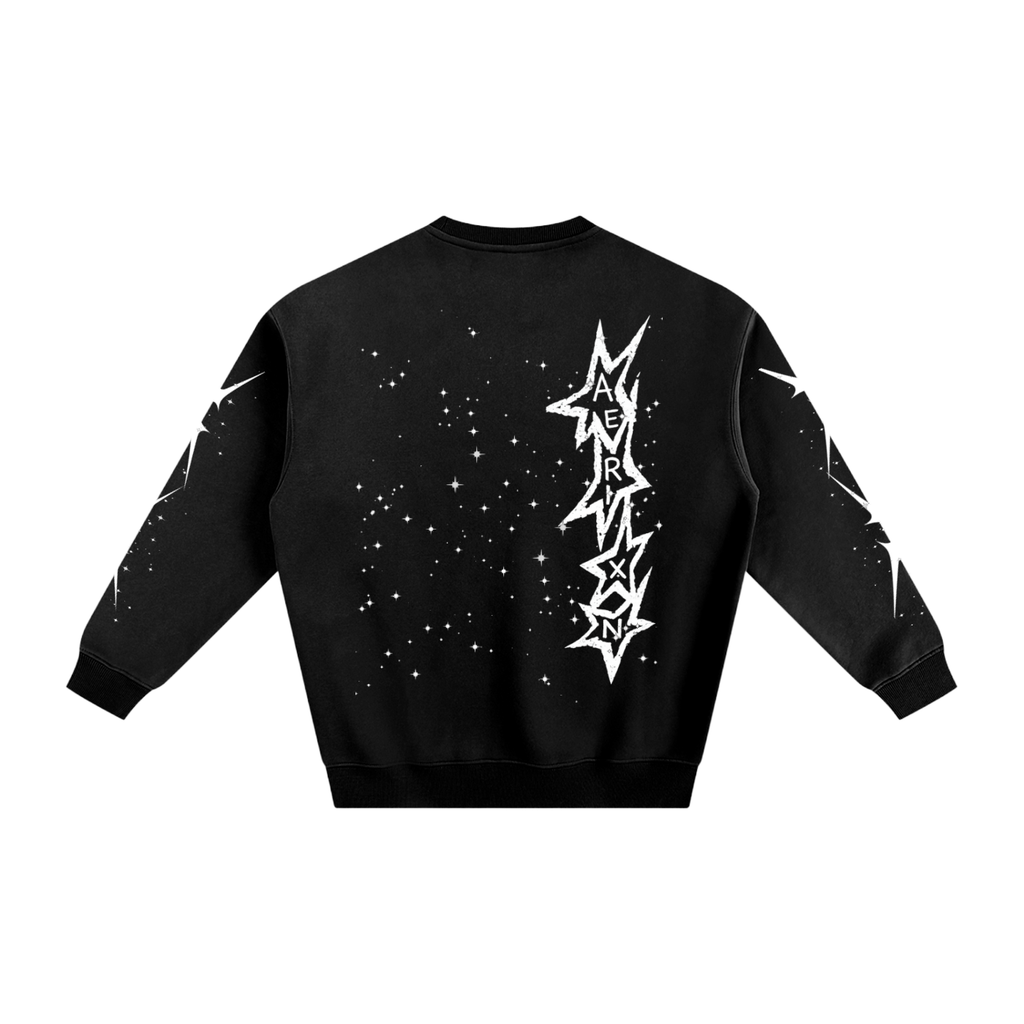 AERIXN Star Series —  Fleeced Sweatshirt (White Stars)
