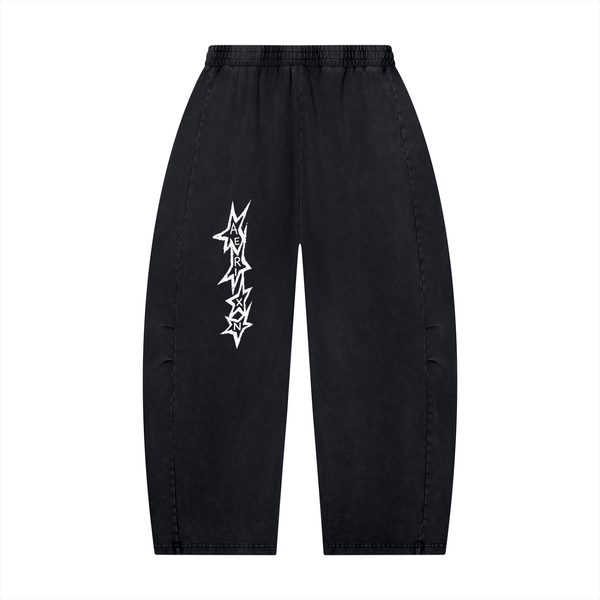 AERIXN Star Series — Mineral Wash Barrel Leg Pants (White Stars)