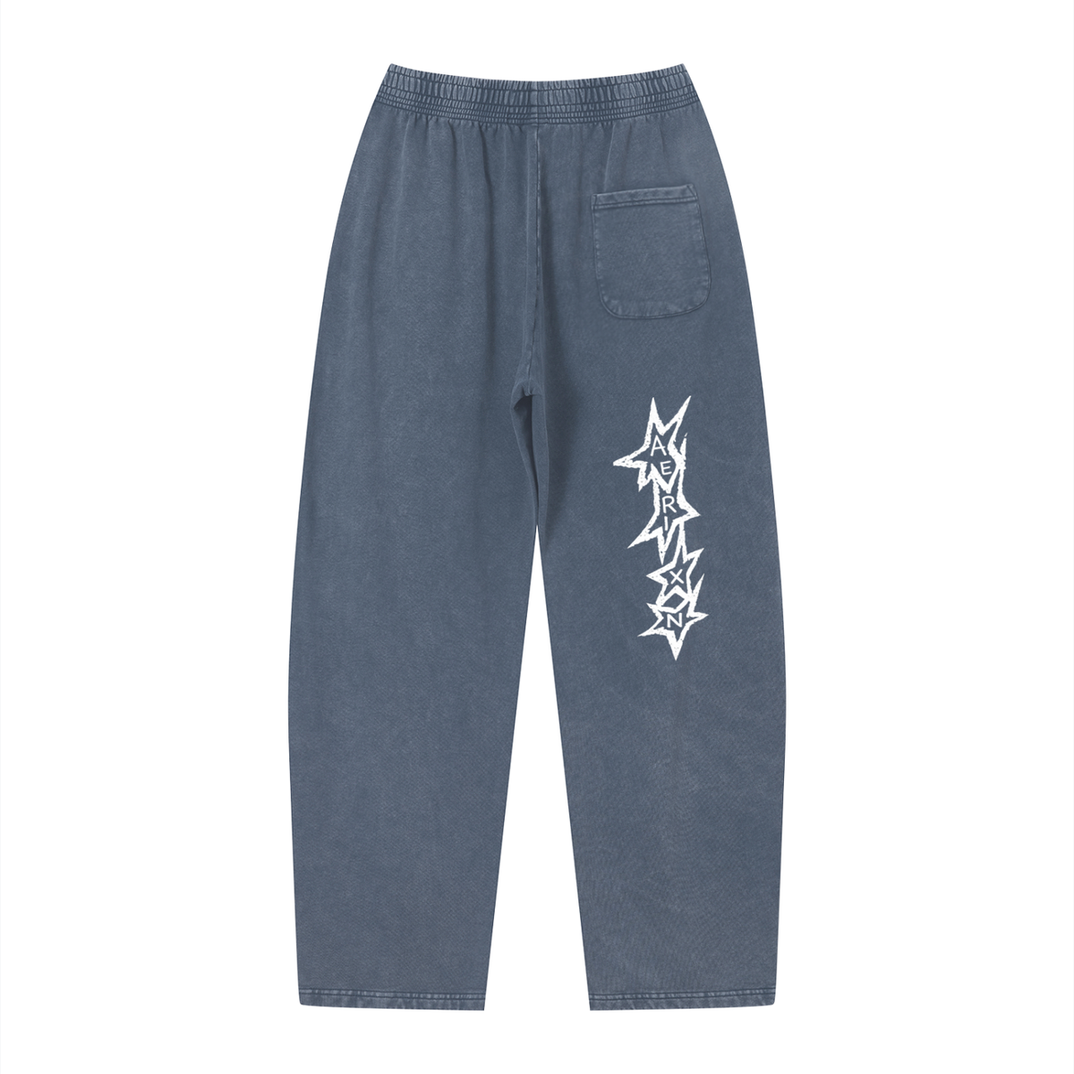 AERIXN Star Series — Vintage Wash Loose Sweatpants (White Stars)