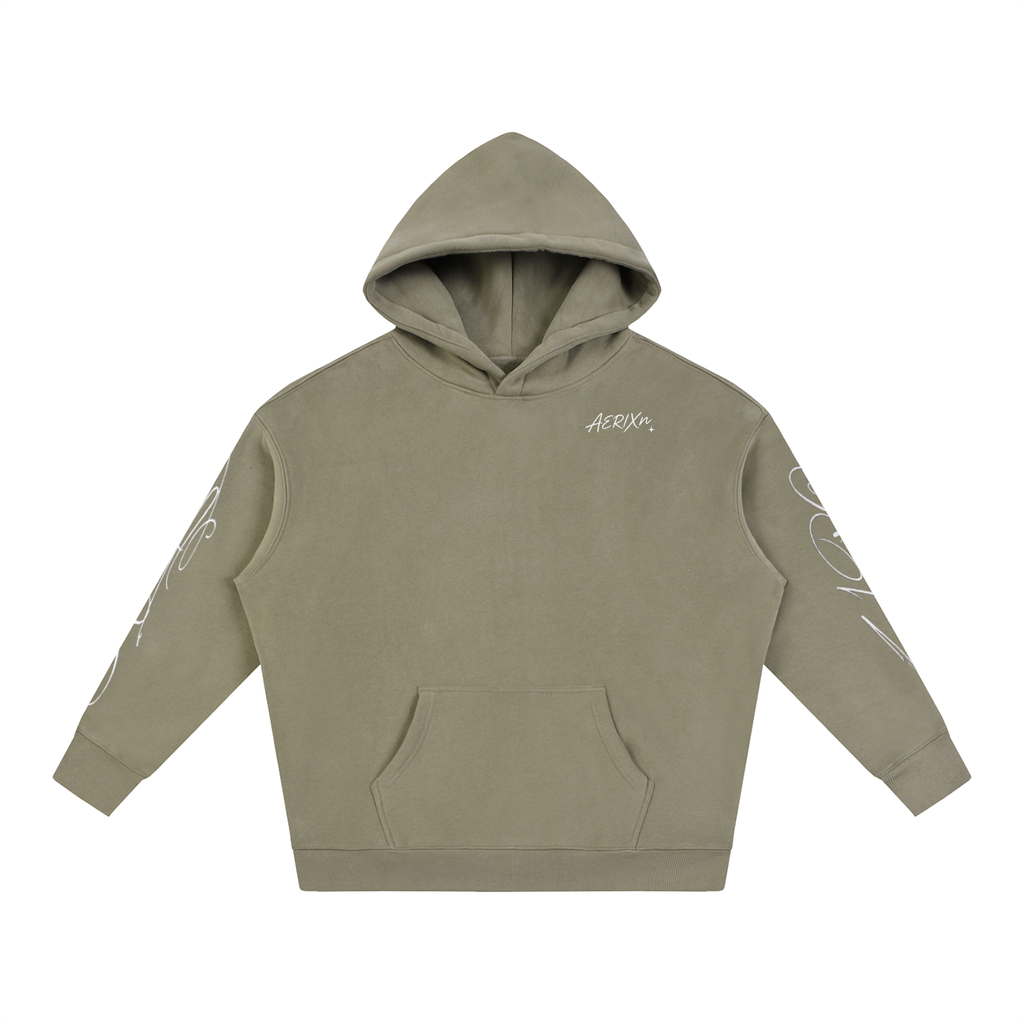 AERIXN Oversized Fleeced Hoodie — Signature Detail