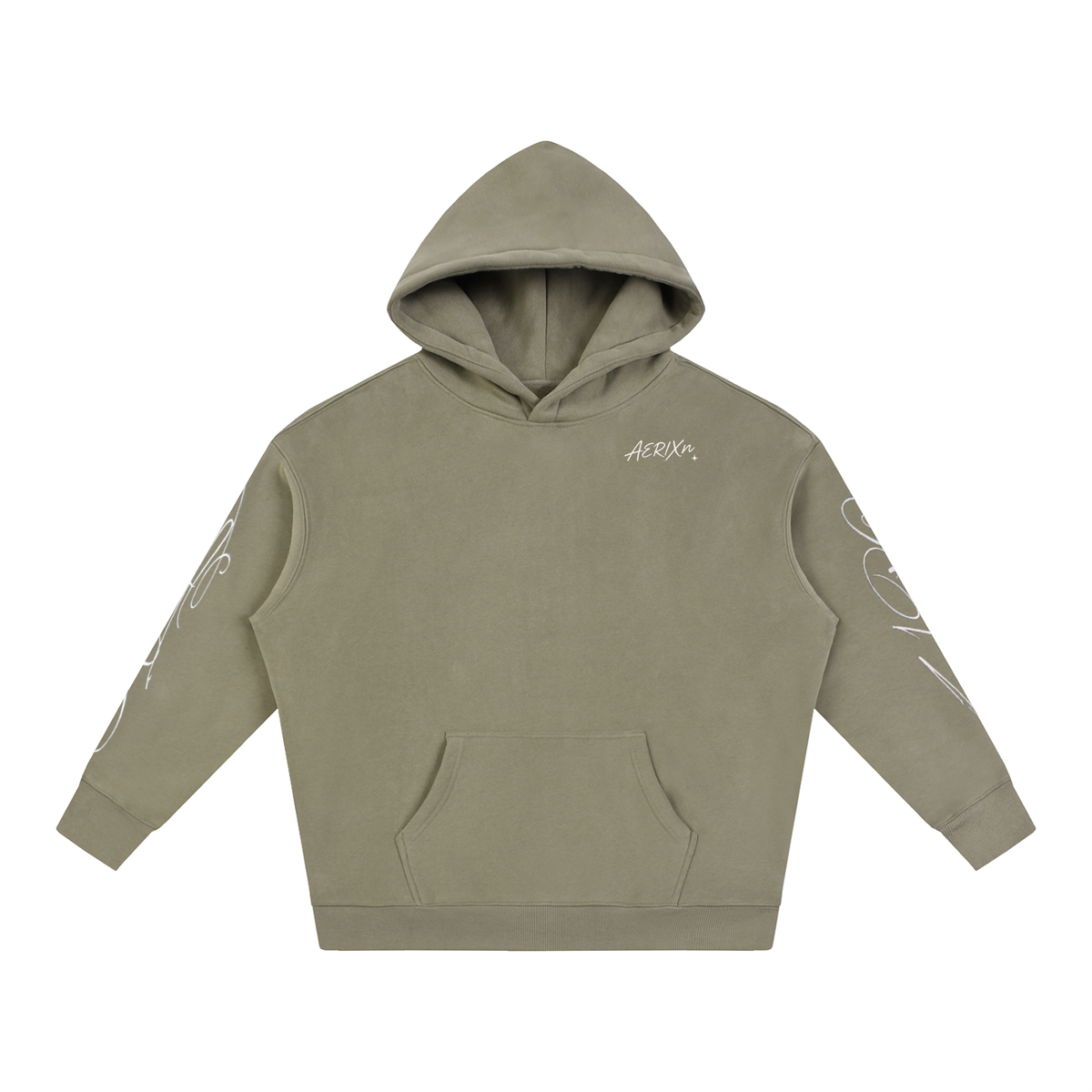 AERIXN Oversized Fleeced Hoodie — Signature Detail