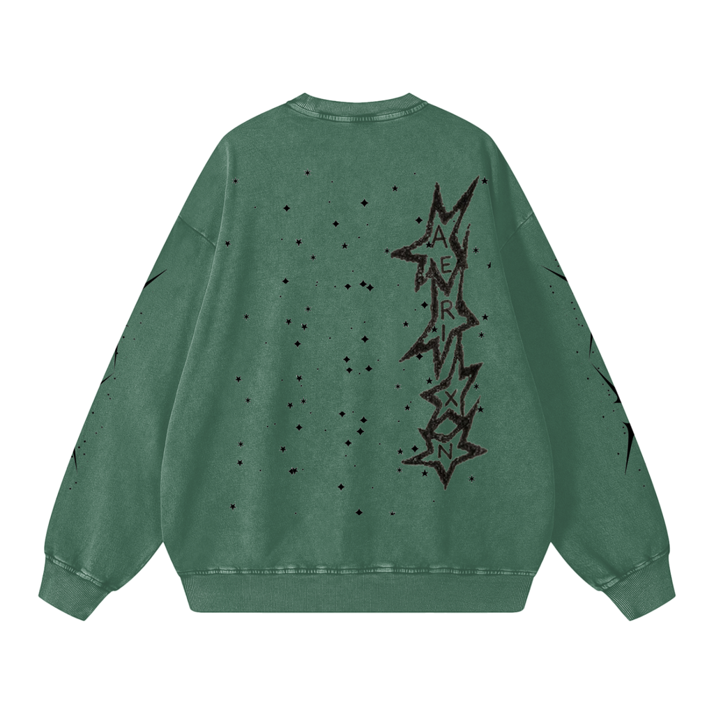 AERIXN Star Series — Snow Washed Oversized Sweatshirt
