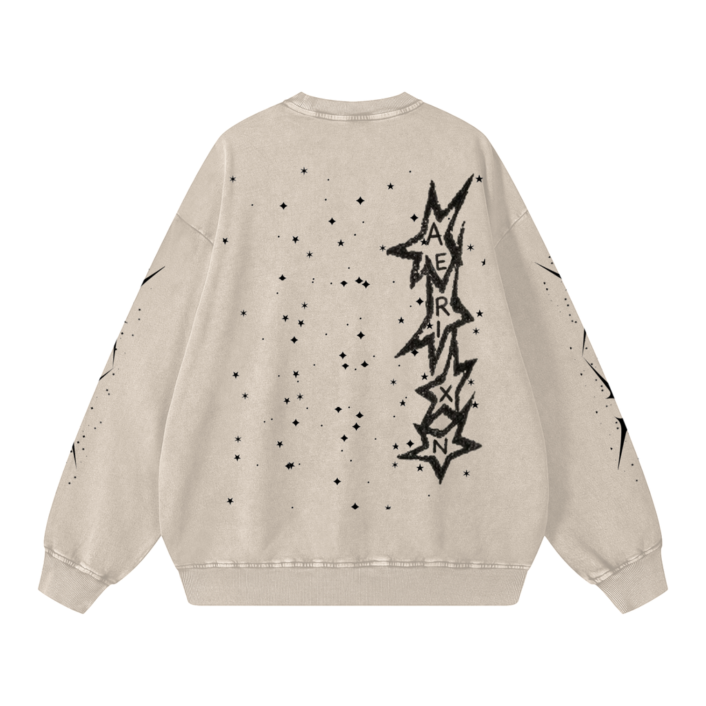 AERIXN Star Series — Snow Washed Oversized Sweatshirt