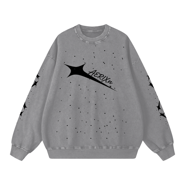 AERIXN Star Series — Snow Washed Oversized Sweatshirt