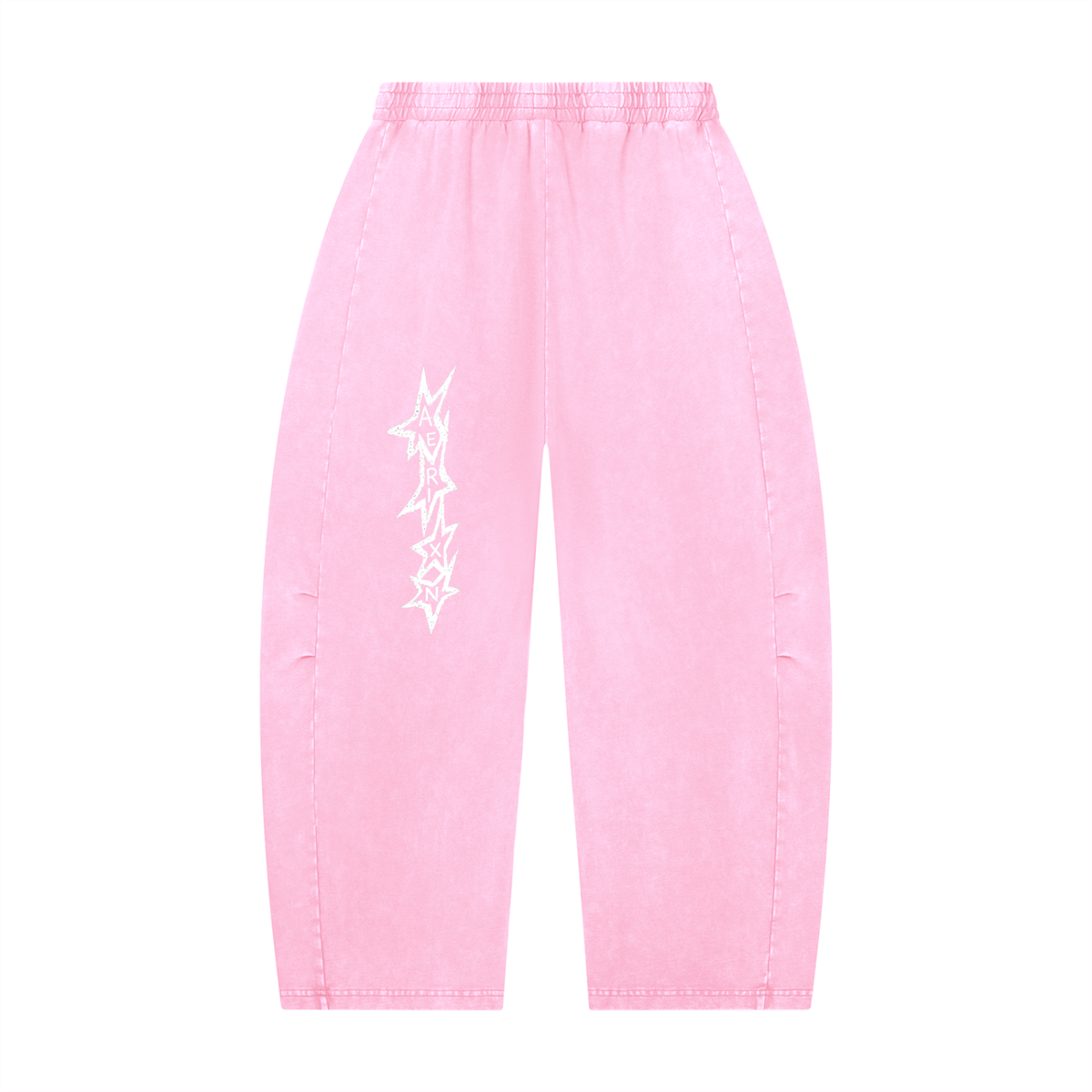 AERIXN Star Series — Mineral Wash Barrel Leg Pants (White Stars)